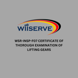 WSR-INSP-F07 CERTIFICATE OF THOROUGH EXAMINATION OF LIFTING GEARS